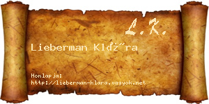 Lieberman Klára névjegykártya