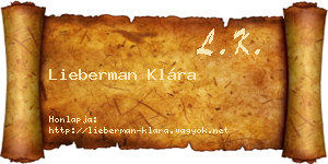 Lieberman Klára névjegykártya