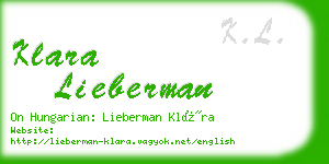 klara lieberman business card